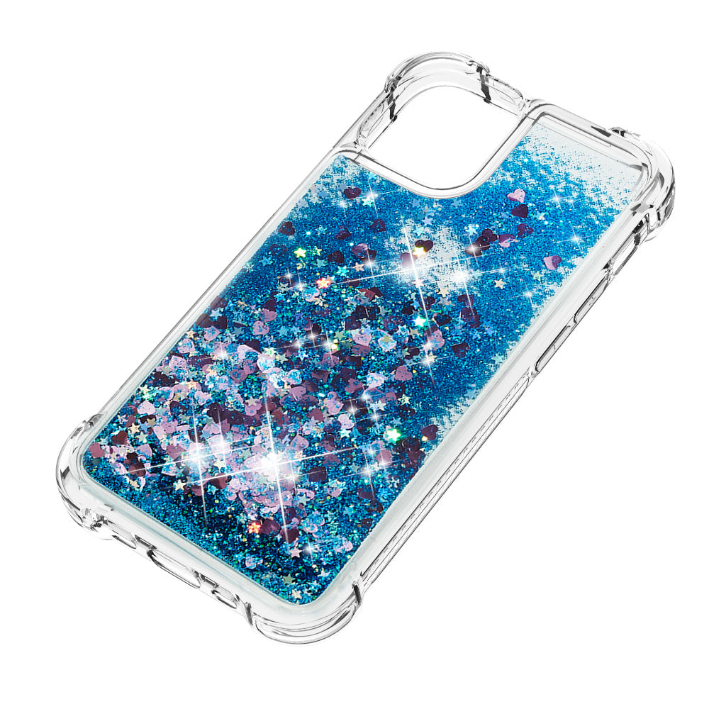 Drop-proof Glitter Sequins Moving Quicksand TPU Phone Case for iPhone 13 mini 5.4 inch