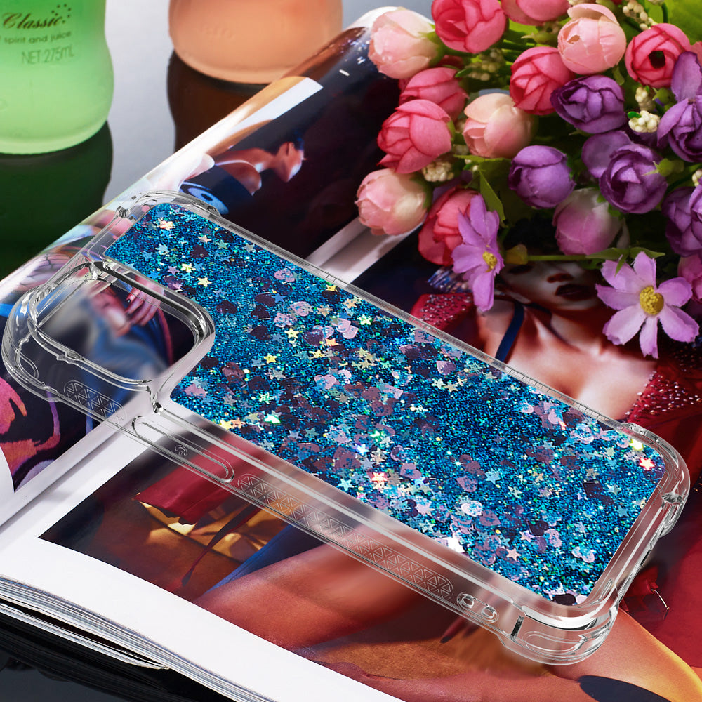 Drop-proof Glitter Sequins Moving Quicksand TPU Phone Case for iPhone 13 mini 5.4 inch