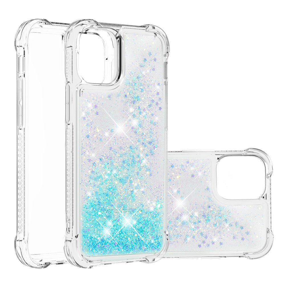 Drop-proof Glitter Sequins Moving Quicksand TPU Phone Case for iPhone 13 mini 5.4 inch