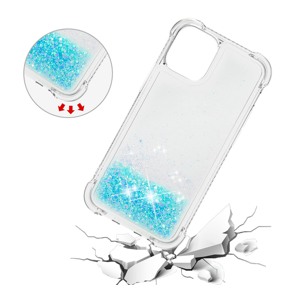 Drop-proof Glitter Sequins Moving Quicksand TPU Phone Case for iPhone 13 mini 5.4 inch