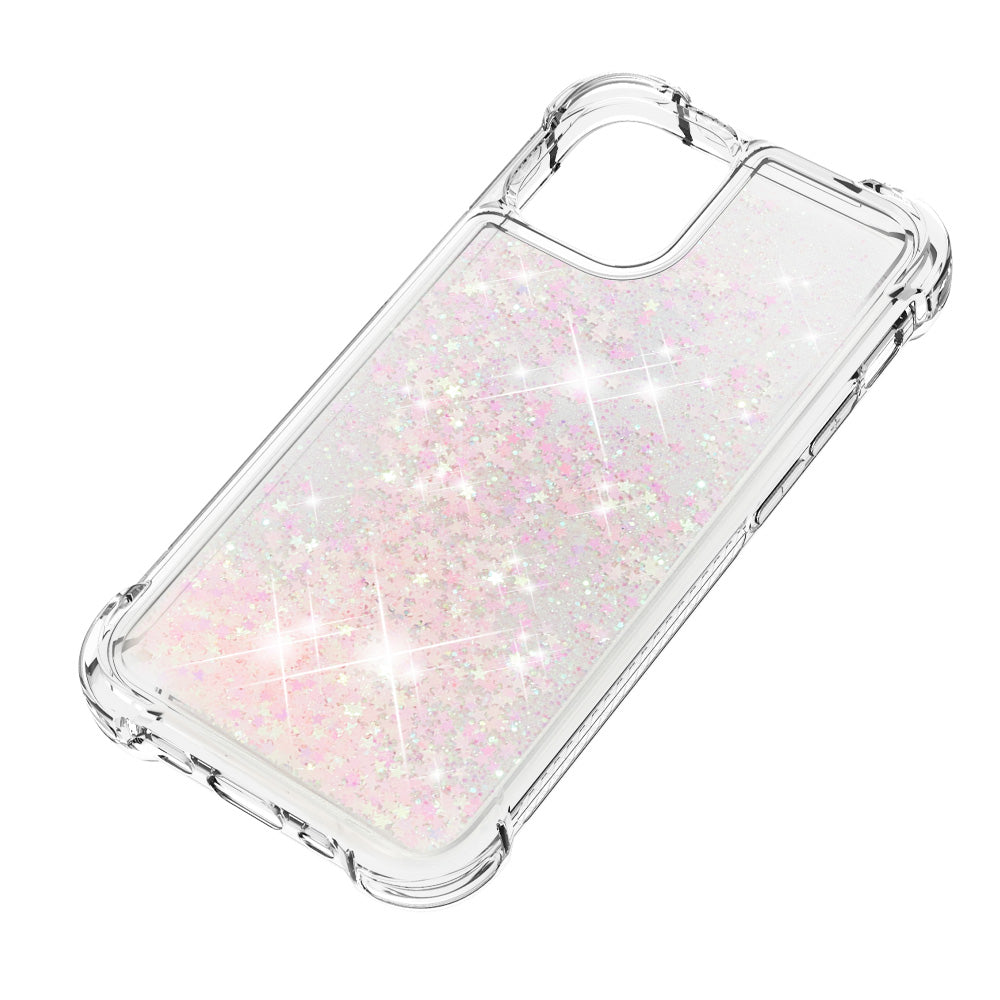 Drop-proof Glitter Sequins Moving Quicksand TPU Phone Case for iPhone 13 mini 5.4 inch