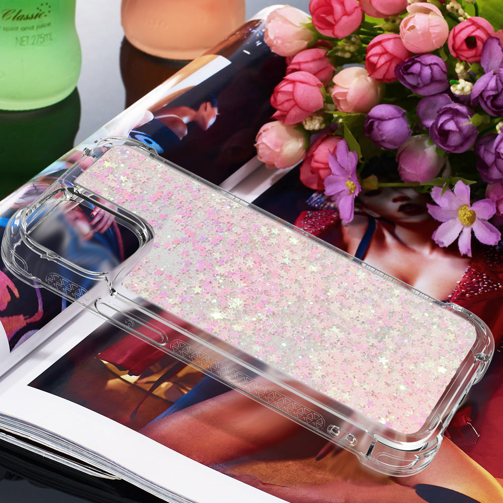 Drop-proof Glitter Sequins Moving Quicksand TPU Phone Case for iPhone 13 mini 5.4 inch