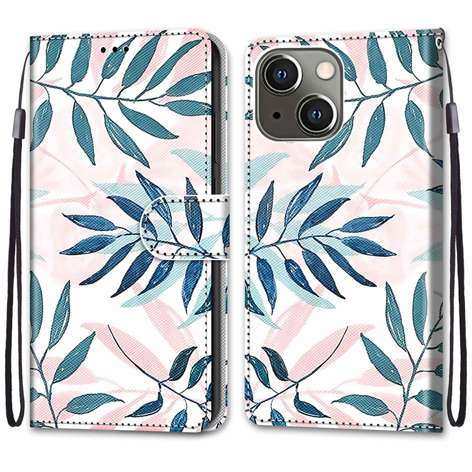 Pattern Printing PU Leather Stand Wallet Case Phone Cover for iPhone 13 6.1 inch