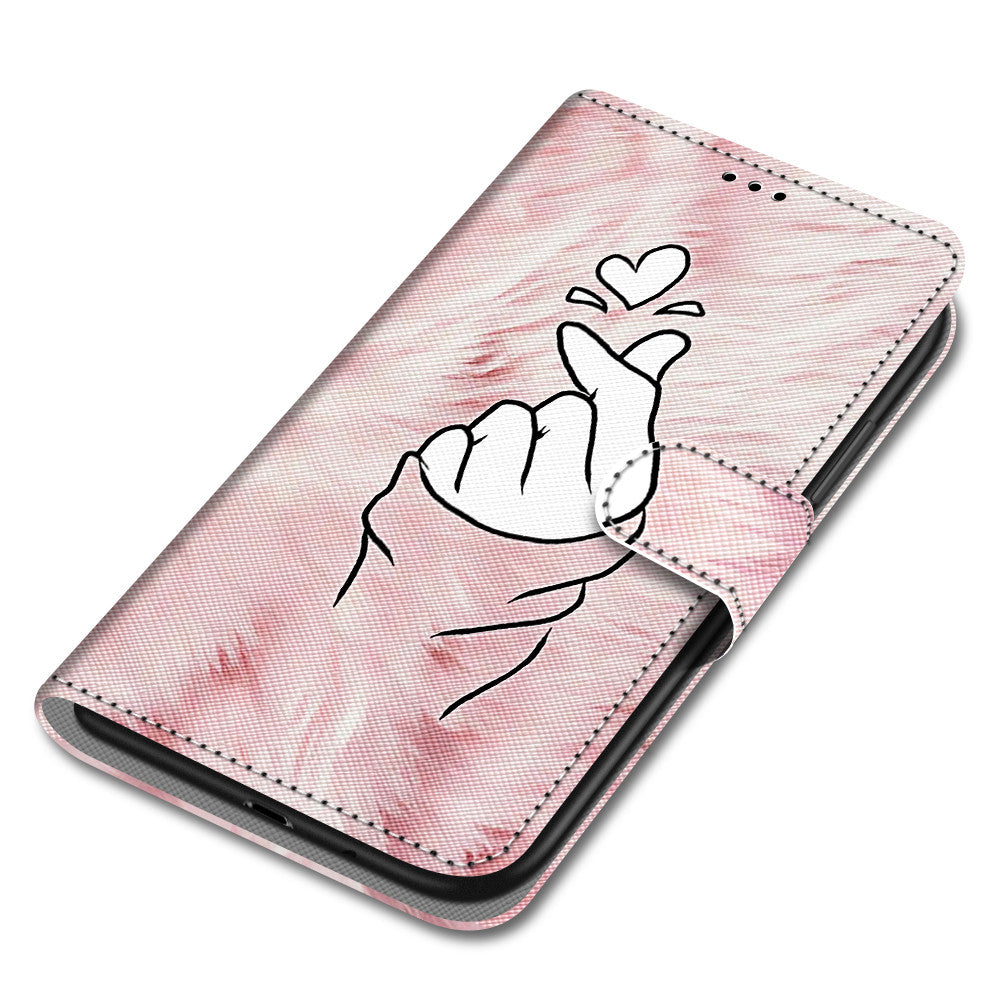 Pattern Printing PU Leather Stand Wallet Case Phone Cover for iPhone 13 6.1 inch