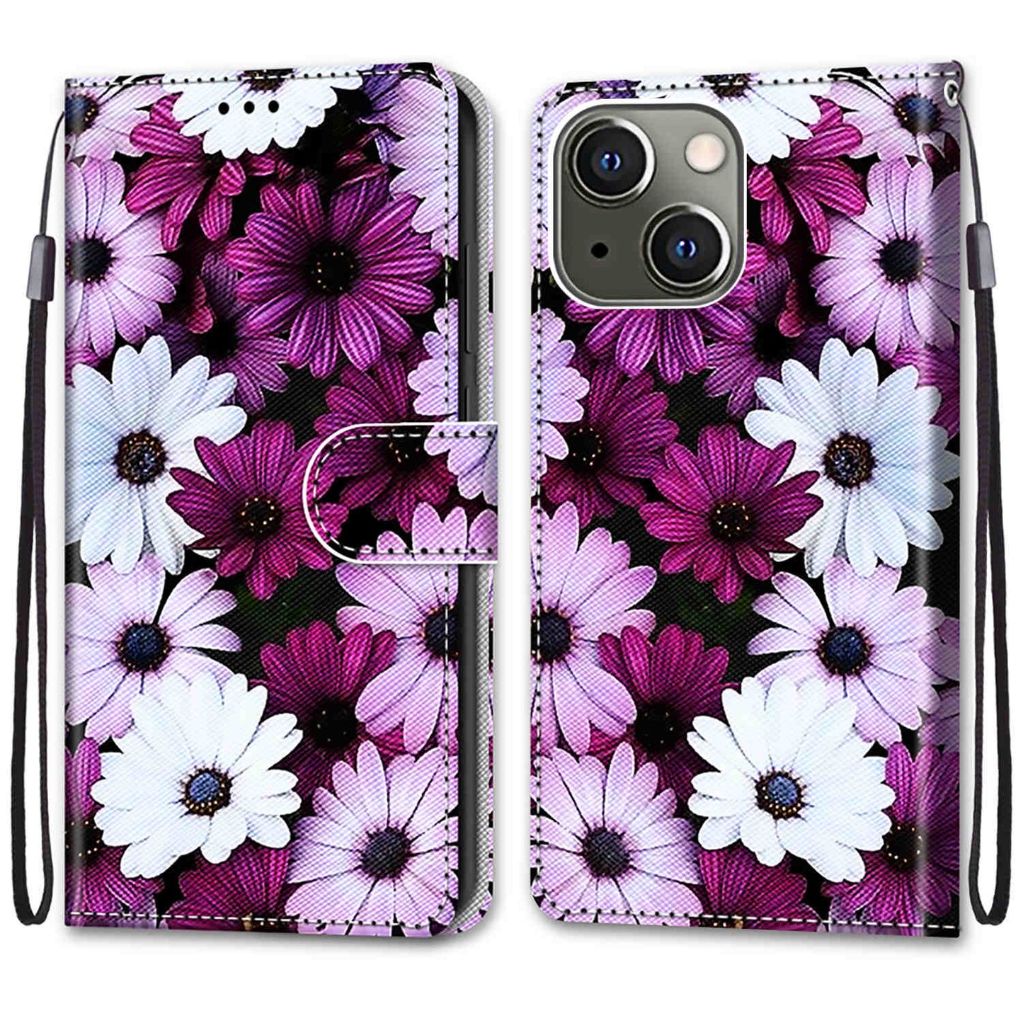 Pattern Printing PU Leather Stand Wallet Case Phone Cover for iPhone 13 6.1 inch