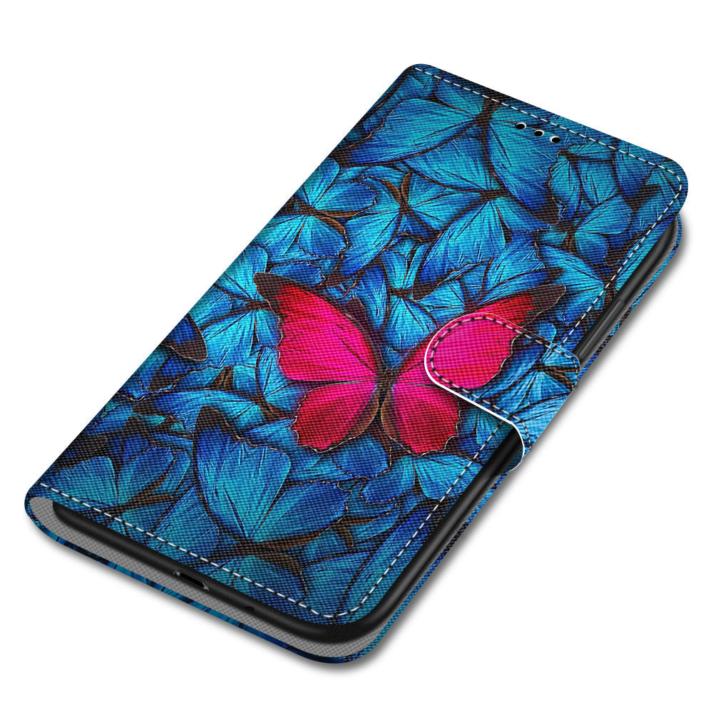 Pattern Printing PU Leather Stand Wallet Case Phone Cover for iPhone 13 6.1 inch