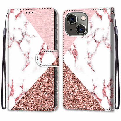 Pattern Printing PU Leather Stand Wallet Case Phone Cover for iPhone 13 6.1 inch