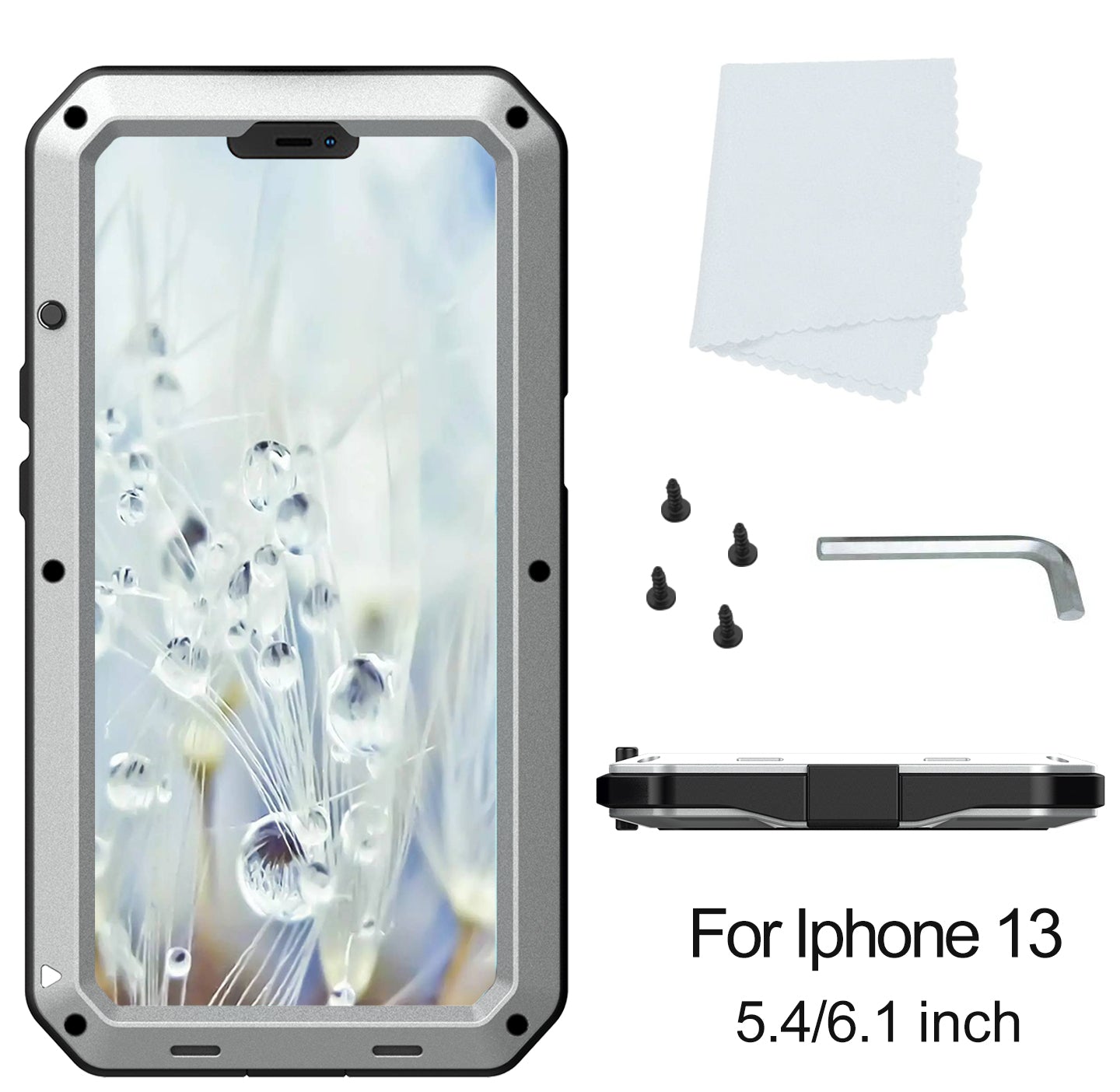 Tank Series 360 Degree Full-body Protection Heavy Duty Sturdy Hybrid Case with Built-in Tempered Glass Film Designed for iPhone 13 6.1 inch