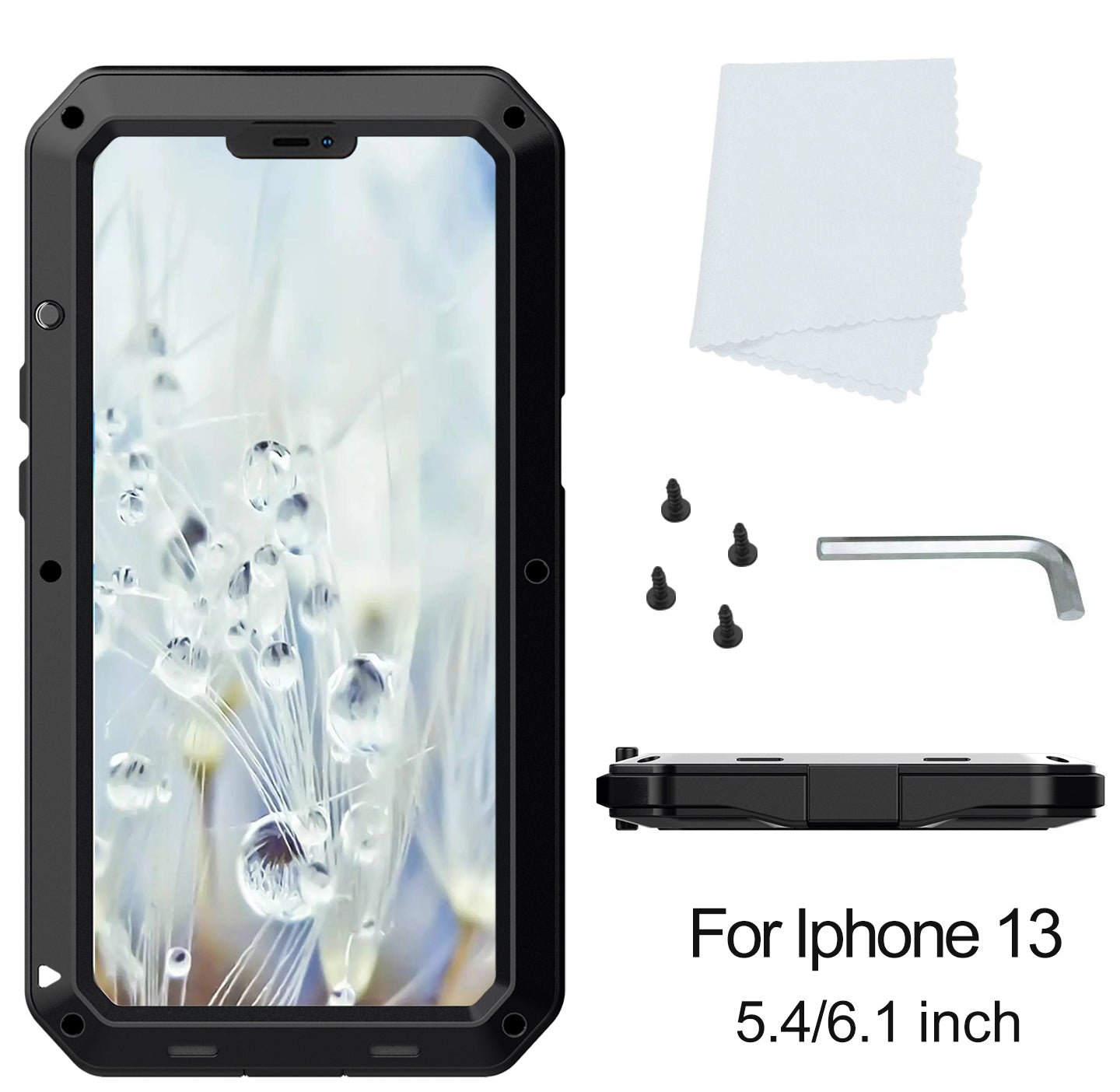 Tank Series 360 Degree Full-body Protection Heavy Duty Sturdy Hybrid Case with Built-in Tempered Glass Film Designed for iPhone 13 6.1 inch