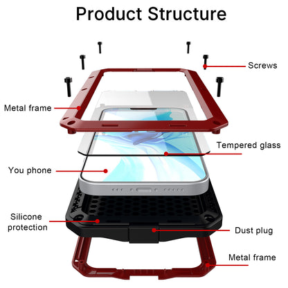 Tank Series 360 Degree Full-body Protection Heavy Duty Sturdy Hybrid Case with Built-in Tempered Glass Film Designed for iPhone 13 6.1 inch