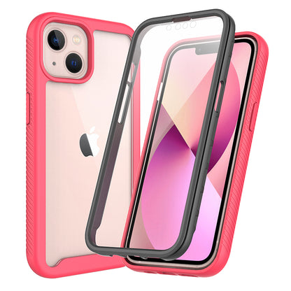 Full Coverage TPU + PC Shockproof Phone Case Shell with PET Screen Protector for iPhone 13 6.1 inch