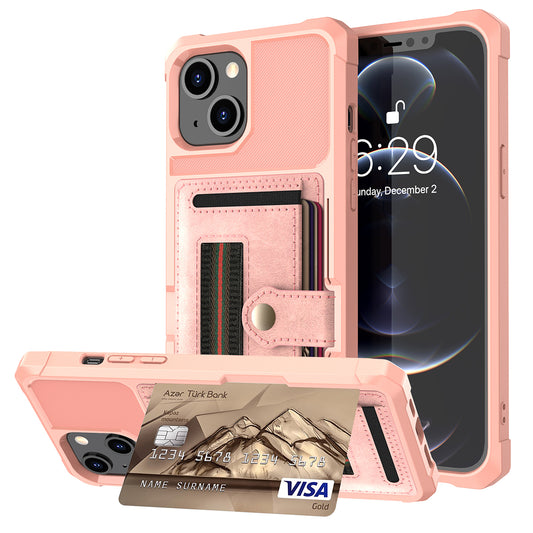 ZM06 Anti-fall Well-protected PU Leather + TPU Card Slot Design Case with Elastic Finger Strap for iPhone 13 mini 5.4 inch