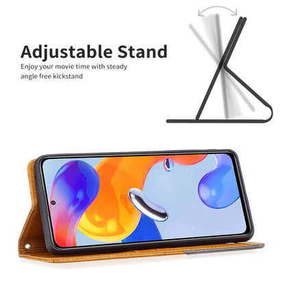 For Xiaomi 12 Lite BF Imprinting Pattern Series-1 Geometric Imprinted Magnetic Auto-absorbed PU Leather Cover Card Holder Stand Inner TPU Case