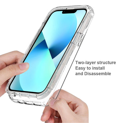 For iPhone 14 6.1 inch 3-in-1 Hybrid PC + TPU All-inclusive Protection Cover Gradient Anti-scratch Phone Case with PET Screen Protector