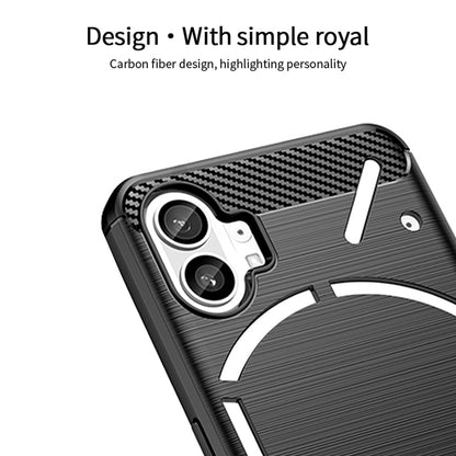 MOFI for Nothing phone (1) 5G Drop-proof Carbon Fiber Texture Soft TPU Back Cover Brushed Surface Anti-scratch Phone Case