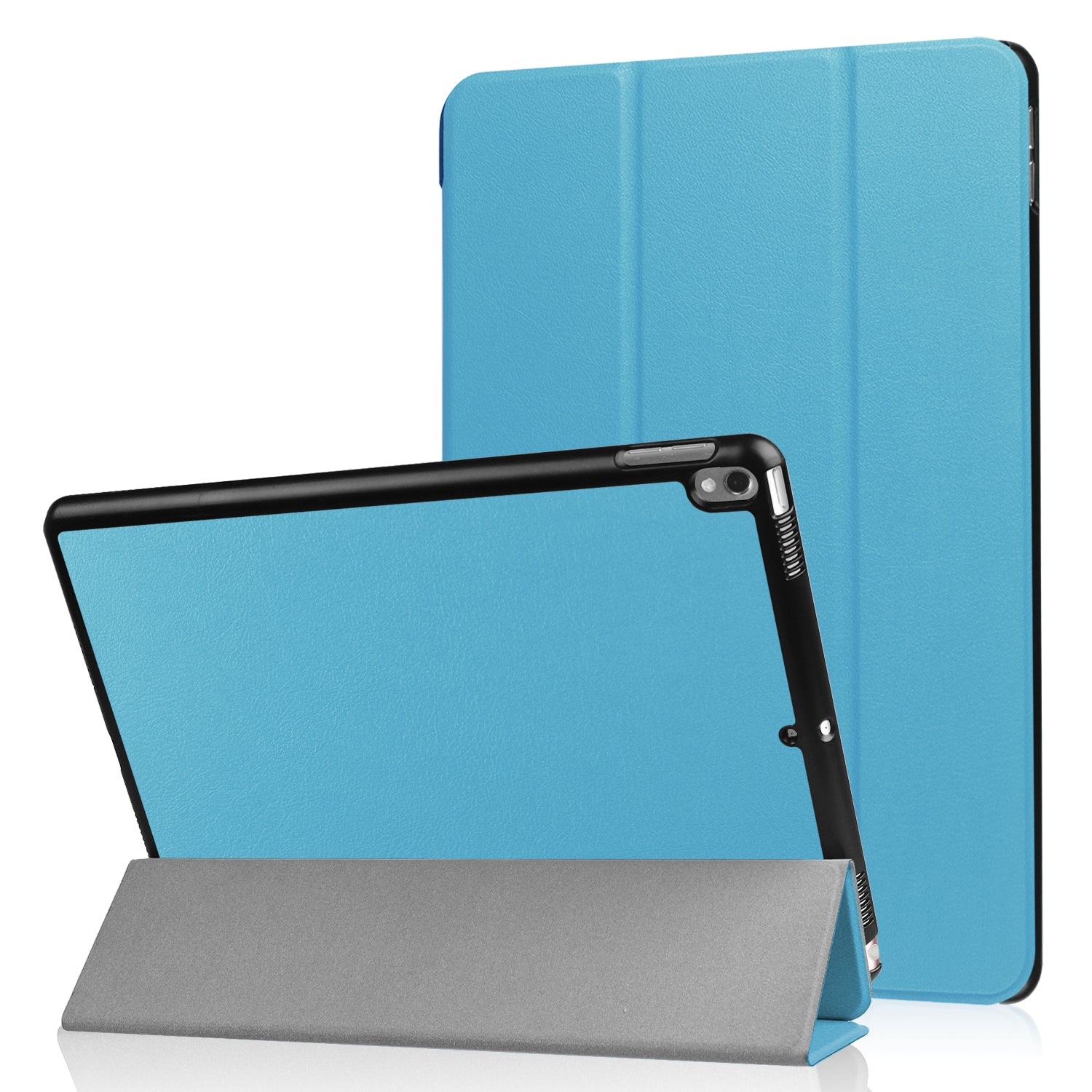 For iPad Pro 10.5 inch (2017)/Air 10.5 inch (2019) Slim Shockproof Case Tri-fold Stand PU Leather Tablet Cover Protector