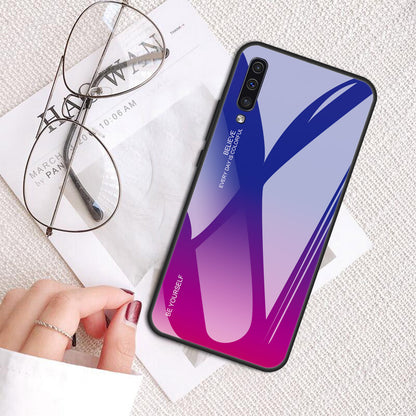 [Gradient Color] Glass + TPU + PC Phone Case Accessory for Samsung Galaxy A50 / A50s / A30s