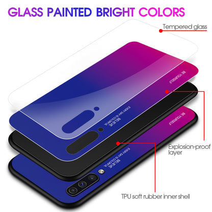 [Gradient Color] Glass + TPU + PC Phone Case Accessory for Samsung Galaxy A50 / A50s / A30s