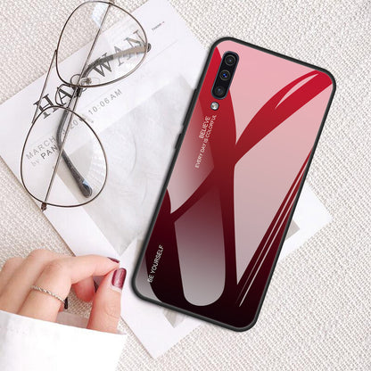 [Gradient Color] Glass + TPU + PC Phone Case Accessory for Samsung Galaxy A50 / A50s / A30s