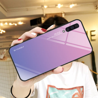 [Gradient Color] Glass + TPU + PC Phone Case Accessory for Samsung Galaxy A50 / A50s / A30s