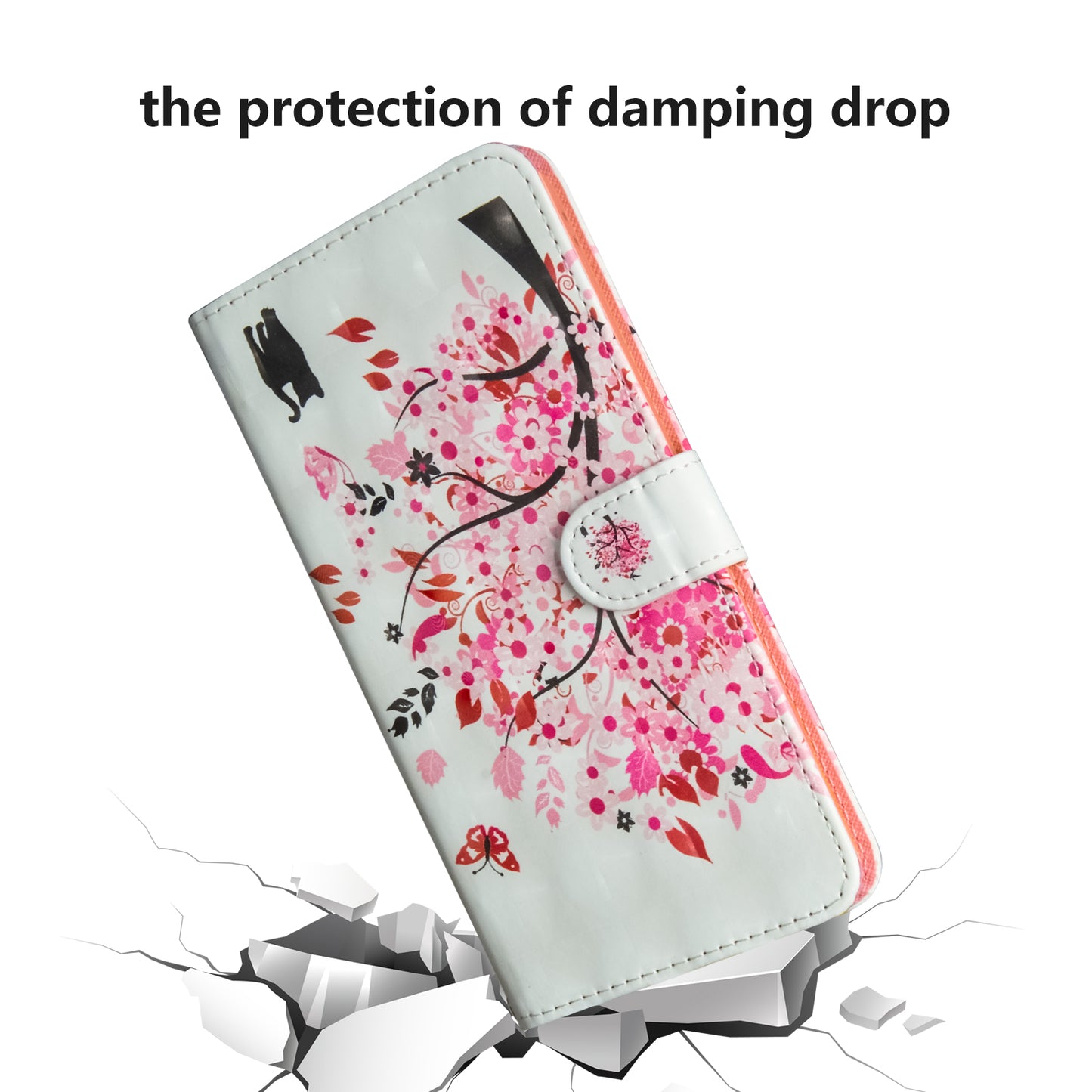 [Light Spot Decor] Patterned Leather Protection Cover for Samsung Galaxy A70