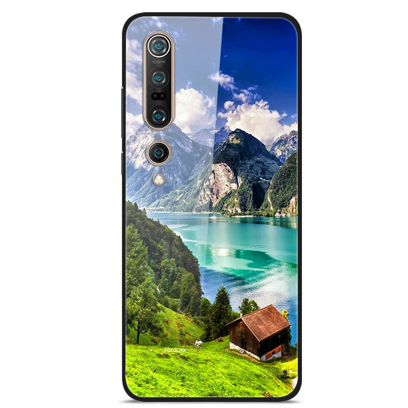 Printing Texture Tempered Glass+TPU+PC Unique Cover for Xiaomi Mi 10