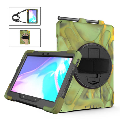 [X-Shape] PC + Silicone 360 Degree Swivel Kickstand Case with Hand Strap and Shoulder Strap for Samsung Galaxy Tab Active Pro(Wi-Fi) SM-T540