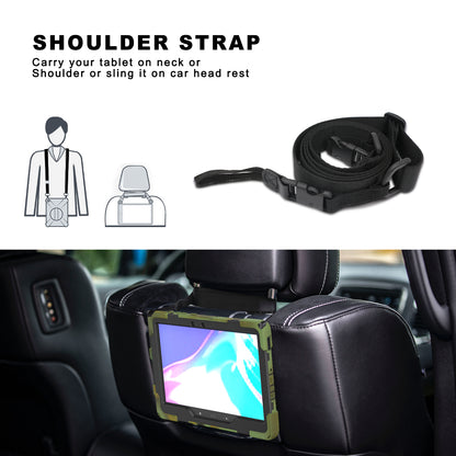 [X-Shape] PC + Silicone 360 Degree Swivel Kickstand Case with Hand Strap and Shoulder Strap for Samsung Galaxy Tab Active Pro(Wi-Fi) SM-T540