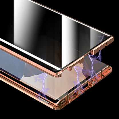 Magnetic Metal Frame + Double-sided Tempered Glass Case Anti-peep Shell for Samsung Galaxy Note20 Ultra/Note20 Ultra 5G