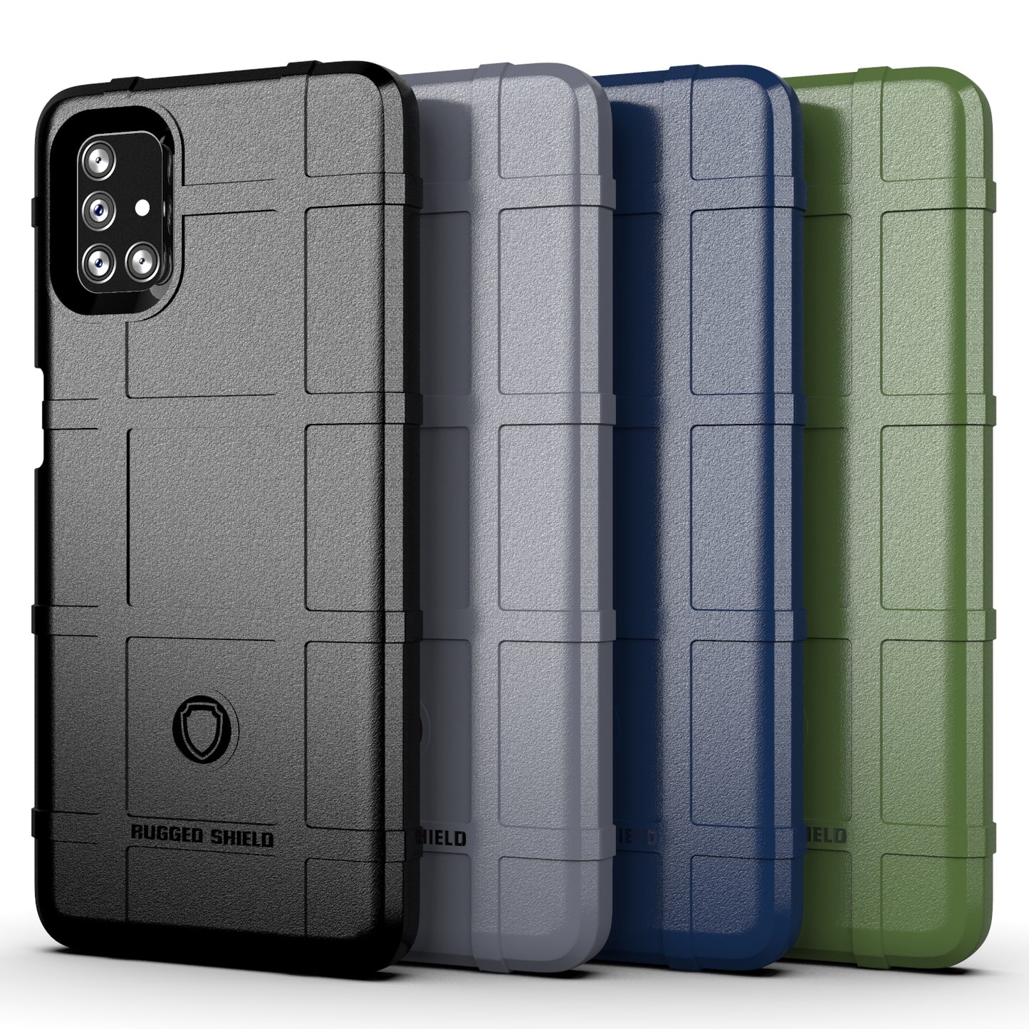 Side Fingerprint Rugged Square Grid Texture TPU Case for Samsung Galaxy M51