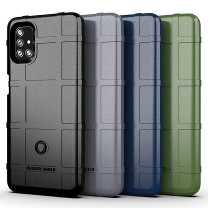 Side Fingerprint Rugged Square Grid Texture TPU Case for Samsung Galaxy M51