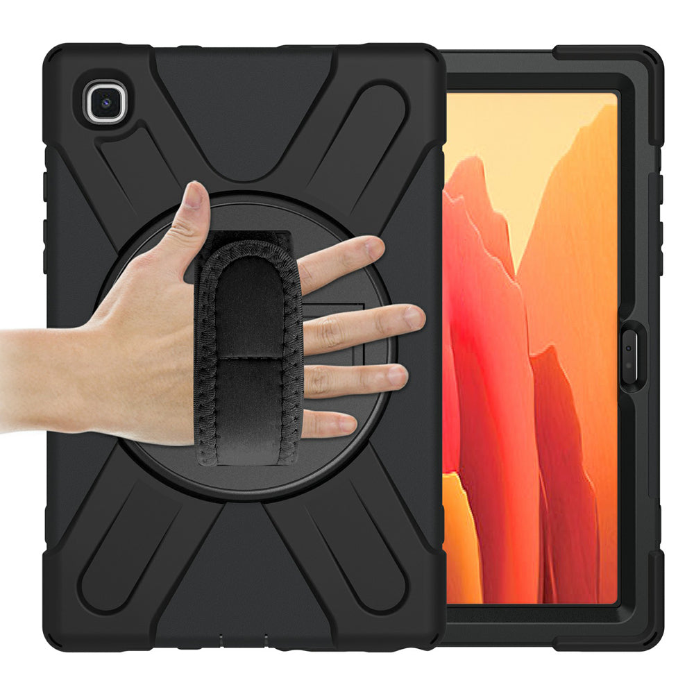 [Built-in Hand Holder Strap] 360Â° Swivel PC + Silicone Combo Kickstand Tablet Case for Samsung Galaxy Tab A7 10.4 (2020)