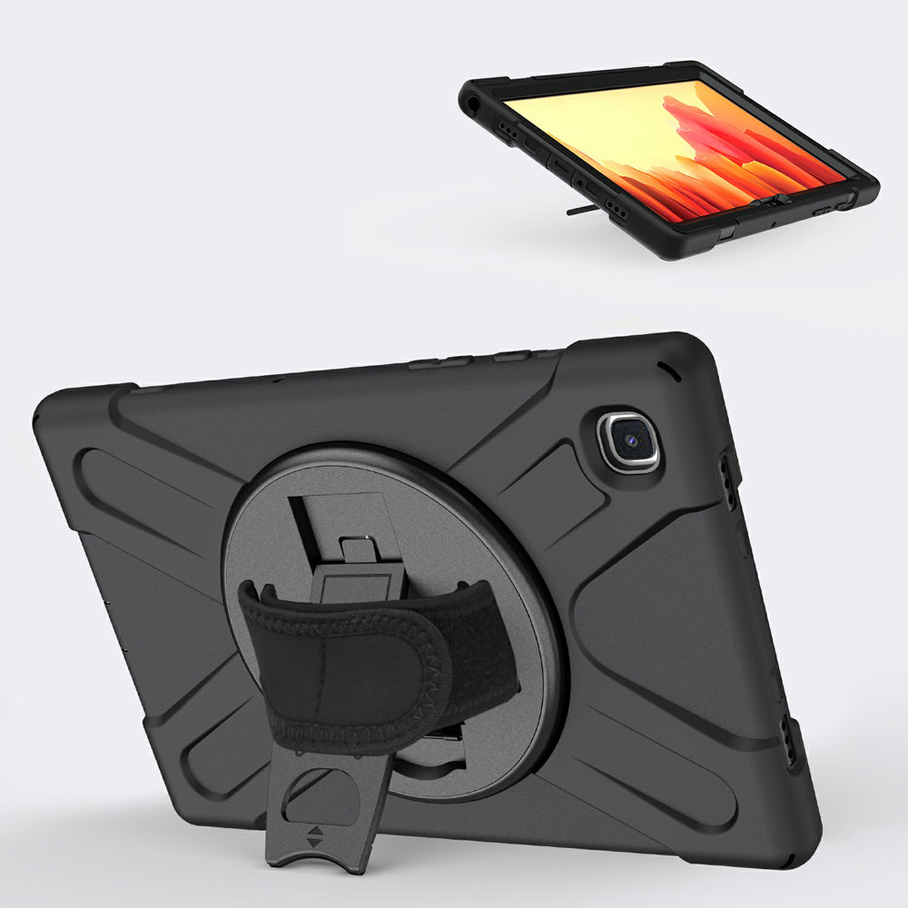 [Built-in Hand Holder Strap] 360Â° Swivel PC + Silicone Combo Kickstand Tablet Case for Samsung Galaxy Tab A7 10.4 (2020)