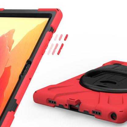 [Built-in Hand Holder Strap] 360Â° Swivel PC + Silicone Combo Kickstand Tablet Case for Samsung Galaxy Tab A7 10.4 (2020)