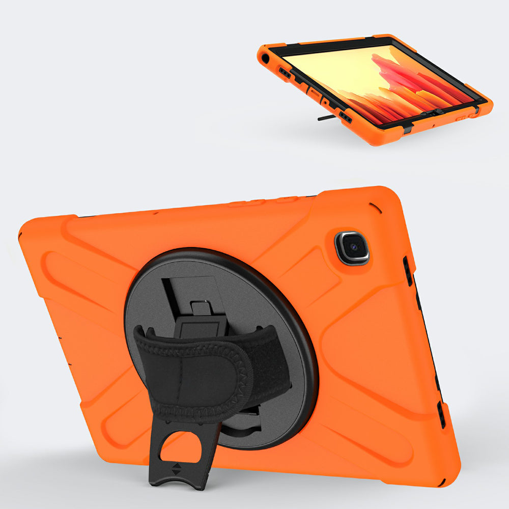 [Built-in Hand Holder Strap] 360Â° Swivel PC + Silicone Combo Kickstand Tablet Case for Samsung Galaxy Tab A7 10.4 (2020)