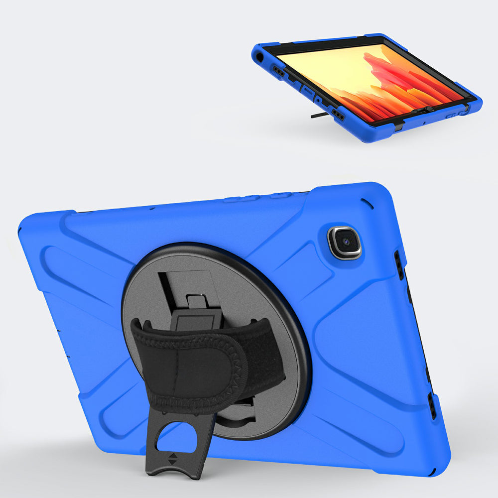 [Built-in Hand Holder Strap] 360Â° Swivel PC + Silicone Combo Kickstand Tablet Case for Samsung Galaxy Tab A7 10.4 (2020)