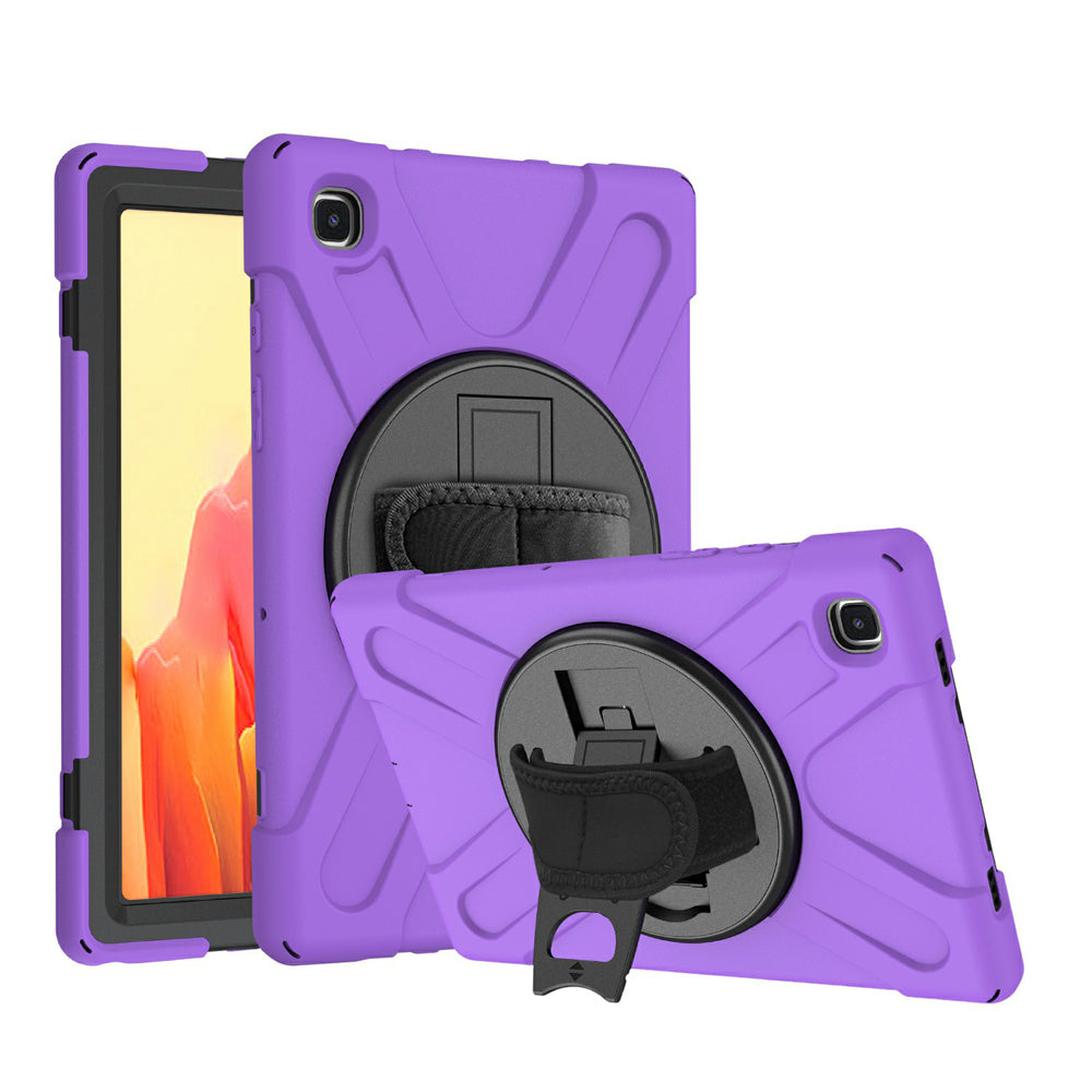 [Built-in Hand Holder Strap] 360° Swivel PC + Silicone Combo Kickstand Tablet Case for Samsung Galaxy Tab A7 10.4 (2020)