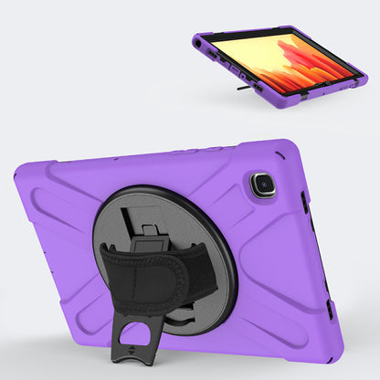 [Built-in Hand Holder Strap] 360Â° Swivel PC + Silicone Combo Kickstand Tablet Case for Samsung Galaxy Tab A7 10.4 (2020)