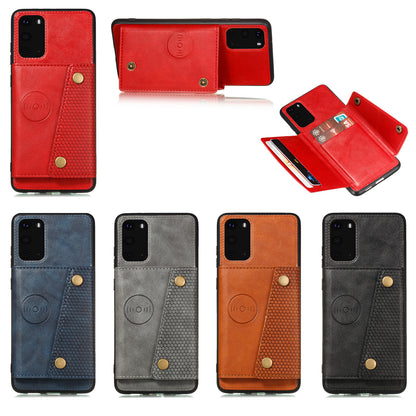 Card Holder PU Leather Coated TPU Case Shell [Built-in Magnetic Sheet] for Samsung Galaxy S20 FE 4G/5G/2022/S20 Lite