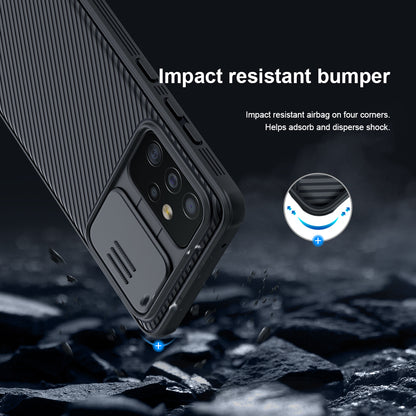 NILLKIN CamShield Pro Hard Shockproof PC Panel + TPU Frame Drop Resistant Cover Shell with Camera Cover for Samsung Galaxy A52 4G/5G / A52s 5G