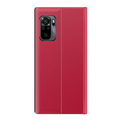 View Window Auto-absorbed Flip Leather Stand Protector Shell for Xiaomi Poco M5s 4G / Redmi Note 10 4G / Note 10S 4G