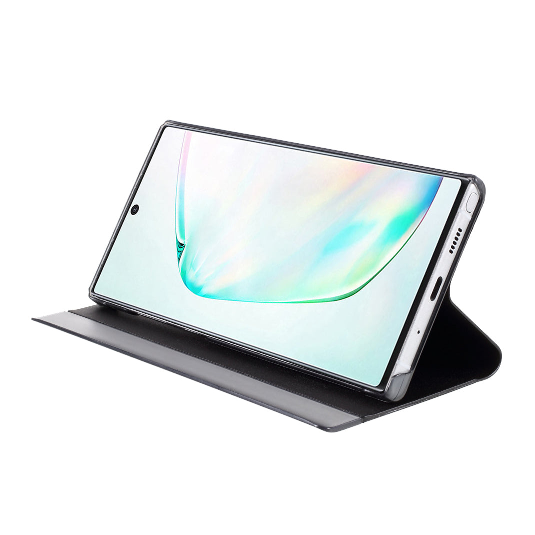 Flip Leather Auto-absorbed Protector Shell with View Window and Stand for Samsung Galaxy Note 10 Plus