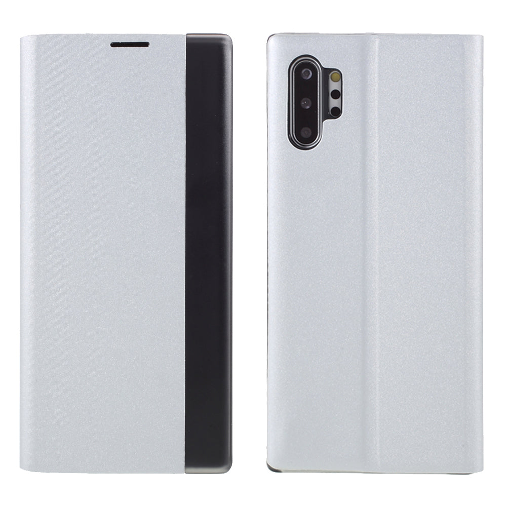 Flip Leather Auto-absorbed Protector Shell with View Window and Stand for Samsung Galaxy Note 10 Plus