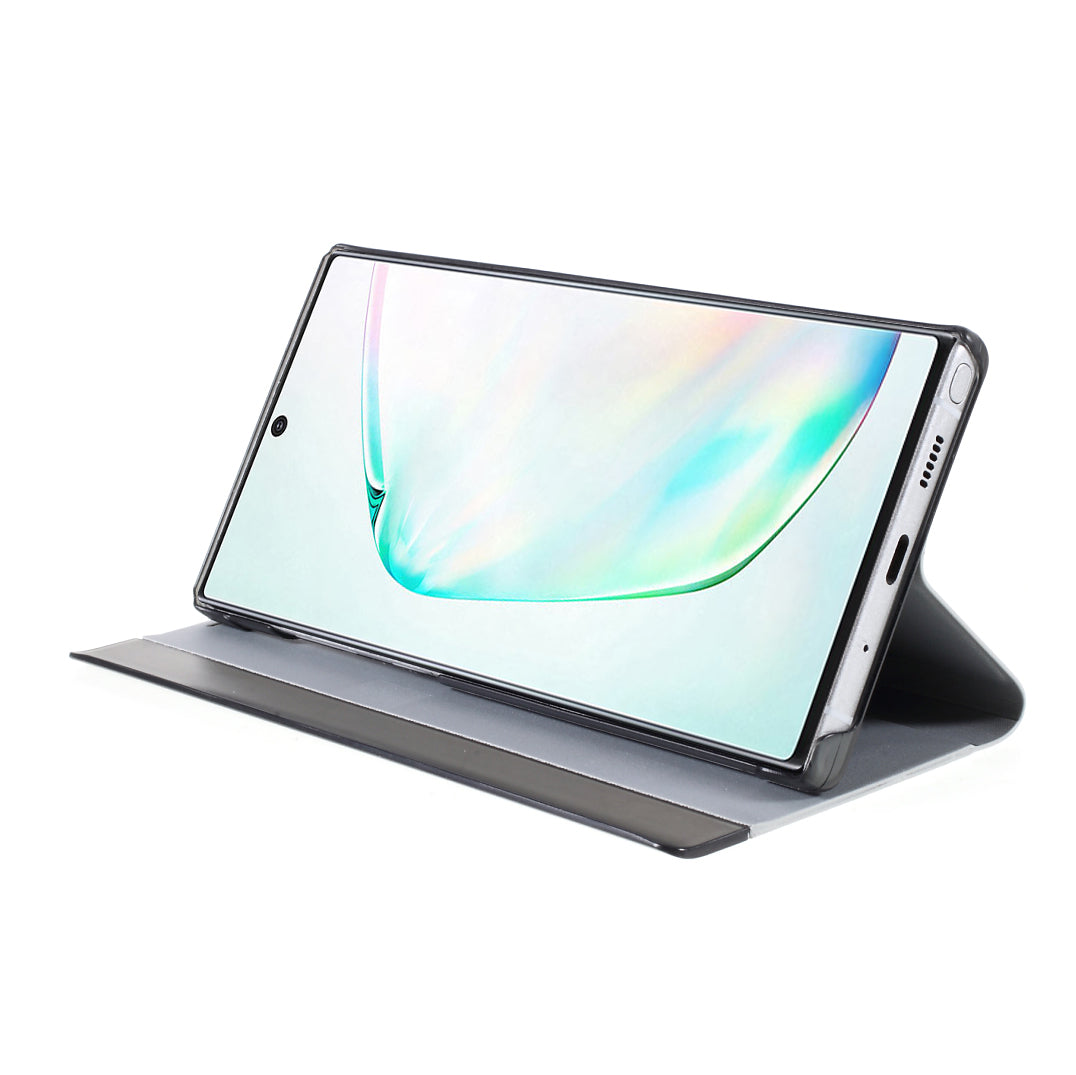 Flip Leather Auto-absorbed Protector Shell with View Window and Stand for Samsung Galaxy Note 10 Plus