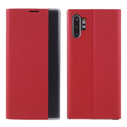 Flip Leather Auto-absorbed Protector Shell with View Window and Stand for Samsung Galaxy Note 10 Plus