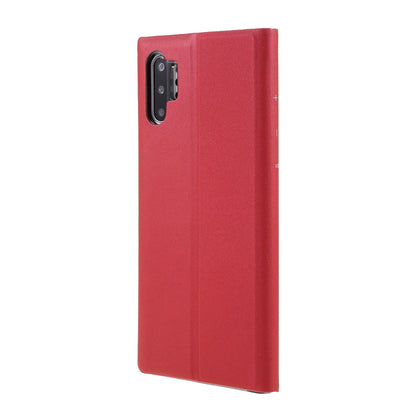 Flip Leather Auto-absorbed Protector Shell with View Window and Stand for Samsung Galaxy Note 10 Plus