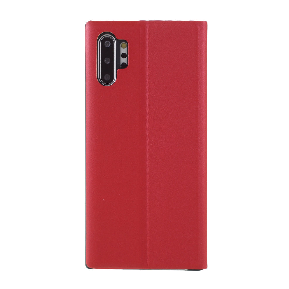 Flip Leather Auto-absorbed Protector Shell with View Window and Stand for Samsung Galaxy Note 10 Plus