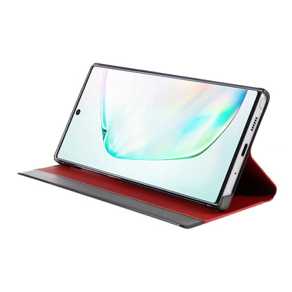 Flip Leather Auto-absorbed Protector Shell with View Window and Stand for Samsung Galaxy Note 10 Plus