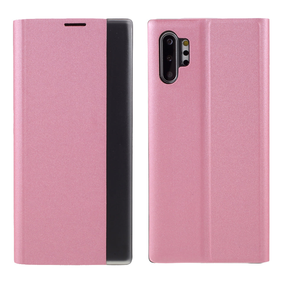 Flip Leather Auto-absorbed Protector Shell with View Window and Stand for Samsung Galaxy Note 10 Plus