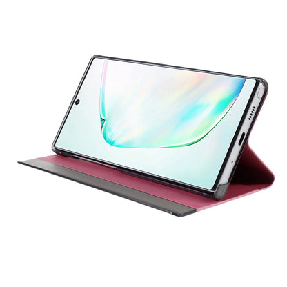 Flip Leather Auto-absorbed Protector Shell with View Window and Stand for Samsung Galaxy Note 10 Plus